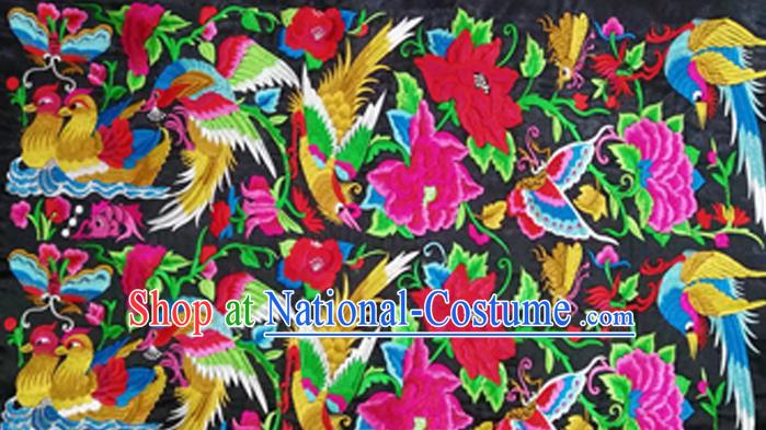 Chinese Traditional Embroidered Mandarin Duck Lotus Pattern Patch Decoration Embroidery Craft Embroidered Accessories