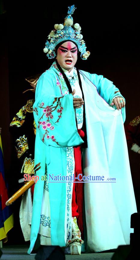 Yang He Tang Chinese Sichuan Opera Wusheng Apparels Costumes and Headpieces Peking Opera Highlights Garment Martial Male Xue Meng Clothing