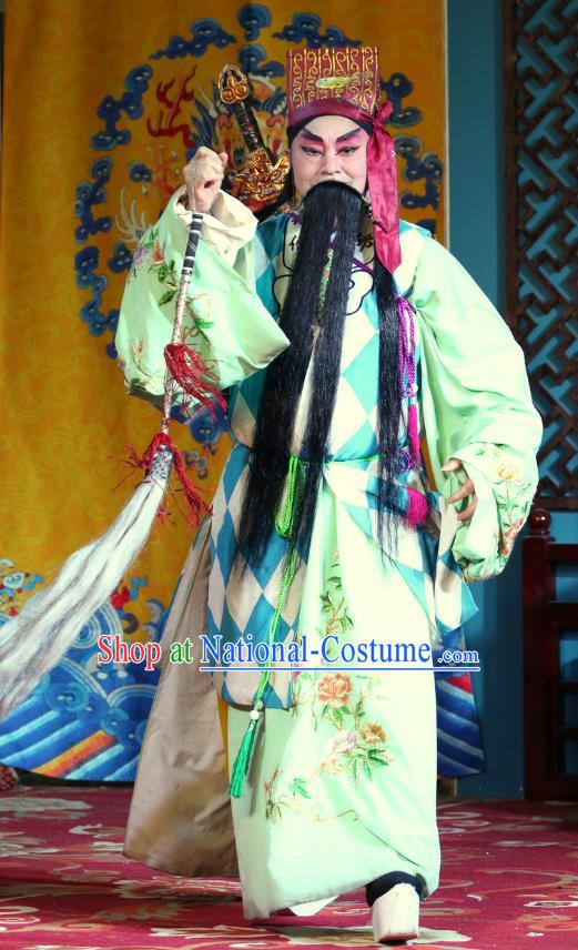 Three Tricks Bai Mudan Chinese Sichuan Opera Laosheng Apparels Costumes and Headpieces Peking Opera Highlights Elderly Male Garment Taoist Lv Dongbin Clothing