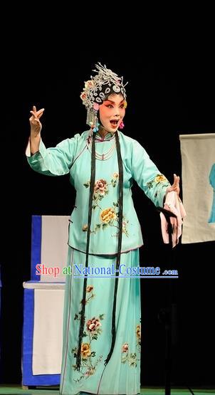 Chinese Sichuan Opera Highlights Young Female Wang Sanqiao Garment Costumes and Headdress San Qiao Gua Hua Traditional Peking Opera Actress Dress Hua Tan Apparels