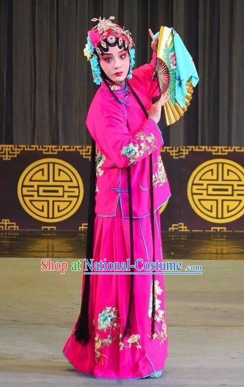 Chinese Sichuan Opera Highlights Garment Hua Tan Costumes and Headdress San Qiao Gua Hua Traditional Peking Opera Actress Dress Young Female Wang Sanqiao Apparels