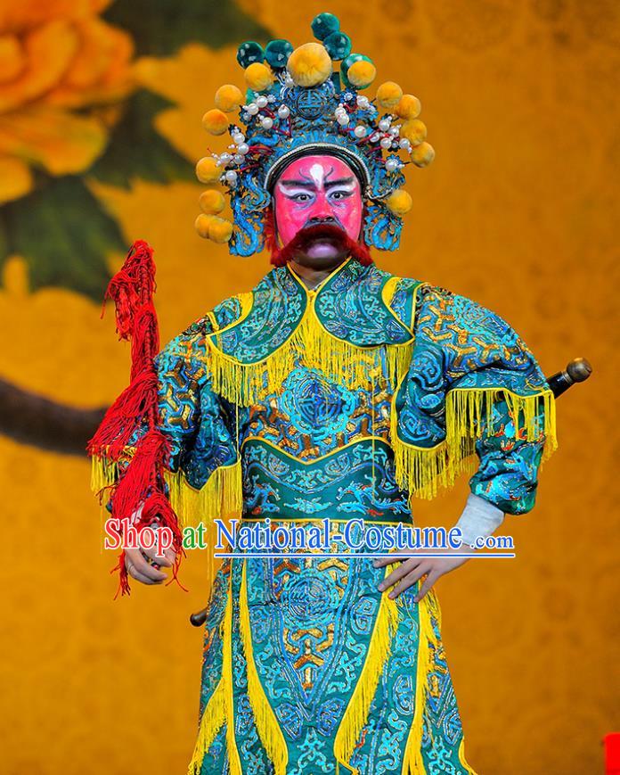 Sui Chao Luan Chinese Sichuan Opera Martial Male Apparels Costumes and Headpieces Peking Opera Highlights Garment General Ma Shumou Armor Clothing