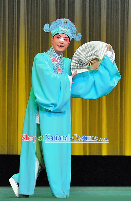 Chinese Sichuan Opera Young Male Apparels Costumes and Headpieces Peking Opera Highlights Xiaosheng Garment Scholar Qiao Xi Clothing