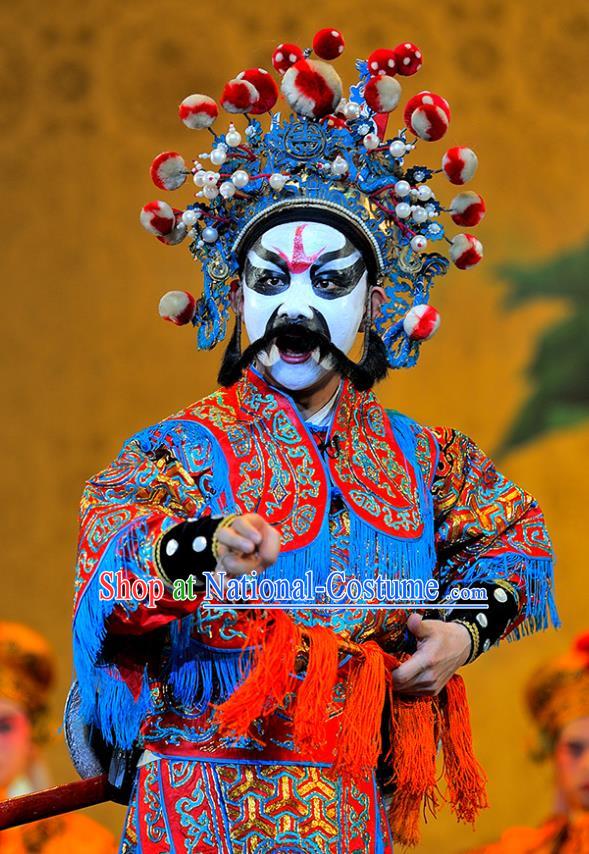 Sui Chao Luan Chinese Sichuan Opera Soldier Apparels Costumes and Headpieces Peking Opera Highlights Martial Man Garment General Shang Situ Clothing