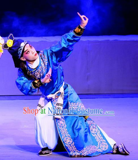 Fu Gui Rong Hua Chinese Sichuan Opera Wusheng Apparels Costumes and Headpieces Peking Opera Highlights Martial Male Garment Swordsman Qian Rongsong Clothing