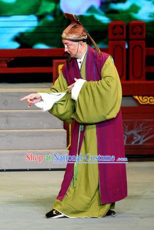 Fu Gui Rong Hua Chinese Sichuan Opera Laosheng Apparels Costumes and Headpieces Peking Opera Highlights Elderly Male Garment Clothing