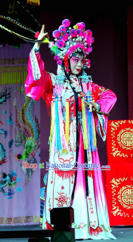 Chinese Sichuan Opera Highlights Tao Ma Tan Garment Costumes and Headdress Bei Mang Mountain Traditional Peking Opera Actress Dress Imperial Consort Wei Apparels