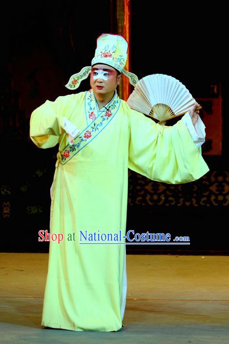 En Chou Ji Chinese Sichuan Opera Young Man Deng Bingru Apparels Costumes and Headpieces Peking Opera Highlights Xiaosheng Garment Childe Clothing