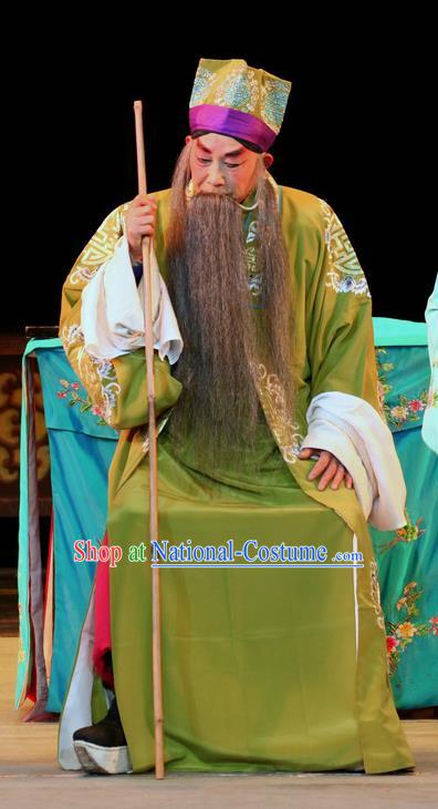 En Chou Ji Chinese Sichuan Opera Landlord Apparels Costumes and Headpieces Peking Opera Highlights Elderly Male Garment Laosheng Clothing