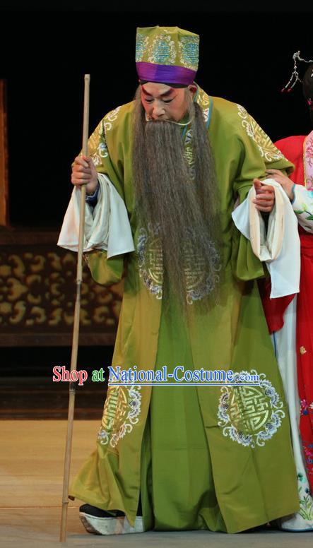 En Chou Ji Chinese Sichuan Opera Landlord Apparels Costumes and Headpieces Peking Opera Highlights Elderly Male Garment Laosheng Clothing