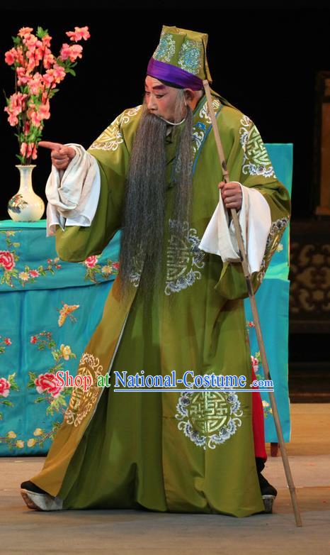 En Chou Ji Chinese Sichuan Opera Landlord Apparels Costumes and Headpieces Peking Opera Highlights Elderly Male Garment Laosheng Clothing