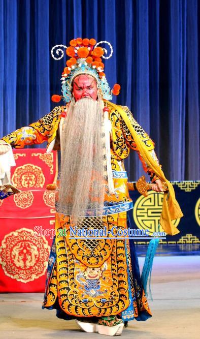 Dan Dao Hui Chinese Sichuan Opera Painted Role Apparels Costumes and Headpieces Peking Opera Highlights General Guan Yu Garment Armor Clothing