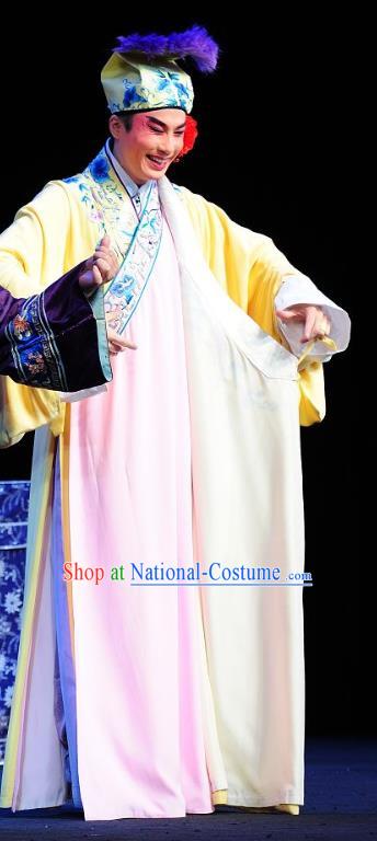 Wu Song Chinese Sichuan Opera Ricn Male Apparels Costumes and Headpieces Peking Opera Highlights Xiaosheng Garment Childe Ximen Qing Clothing