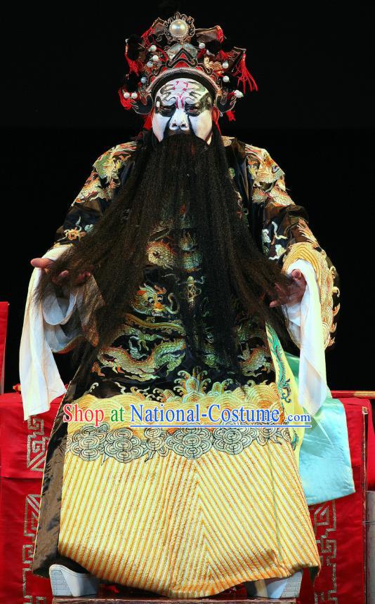 Ji Xin Kuang Chu Chinese Sichuan Opera King Xiang Yu Apparels Costumes and Headpieces Peking Opera Highlights Lord Garment Emperor Clothing