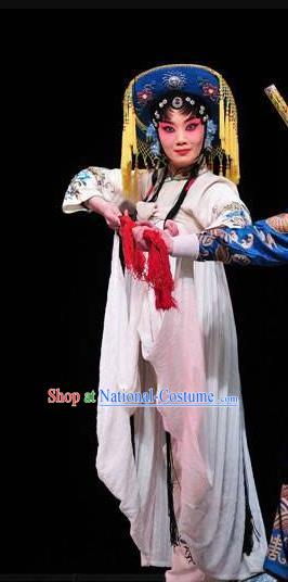 Chinese Sichuan Opera Highlights Village Woman Garment Costumes and Headdress Farewell Jing Niang Traditional Peking Opera Actress Dress Young Female Zhao Jingniang Apparels