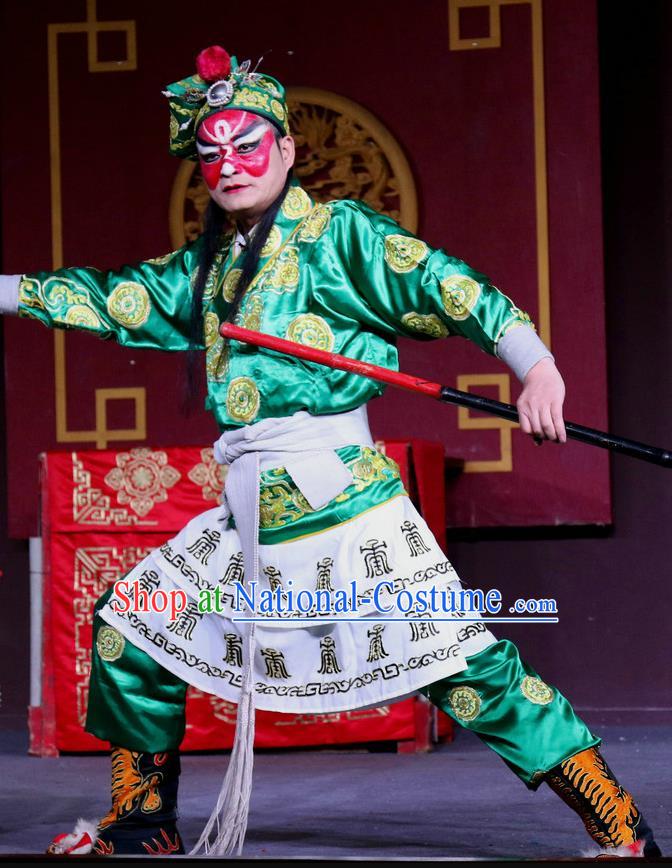 Farewell Jing Niang Chinese Sichuan Opera Swordsman Zhao Kuangyin Apparels Costumes and Headpieces Peking Opera Highlights Wusheng Garment Clothing