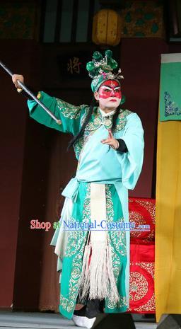 Farewell Jing Niang Chinese Sichuan Opera Wusheng Apparels Costumes and Headpieces Peking Opera Highlights Swordsman Zhao Kuangyin Garment Clothing