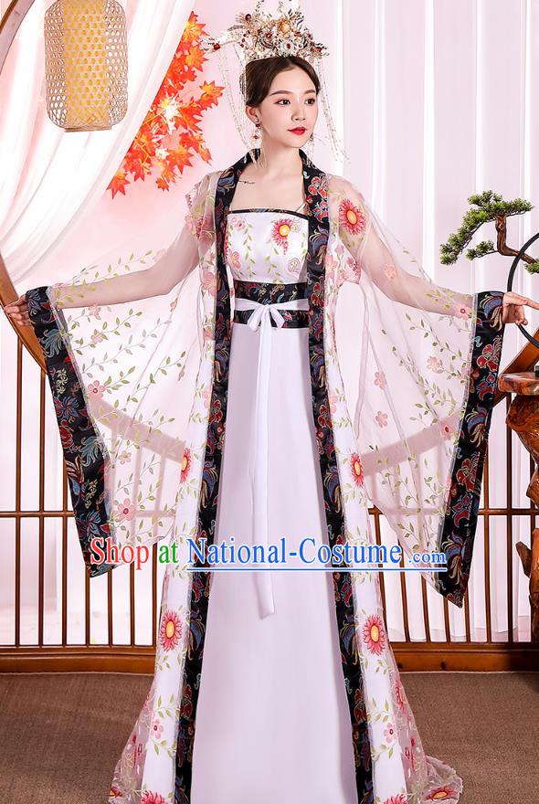 Chinese Ancient Drama Goddess Hanfu Dress Apparels Traditional Tang Dynasty Royal Princess Historical Costumes Complete Set