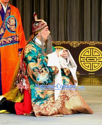 Zhan Huang Pao Chinese Sichuan Opera Official Gao Huaide Apparels Costumes and Headpieces Peking Opera Highlights Laosheng Garment Elderly Male Clothing