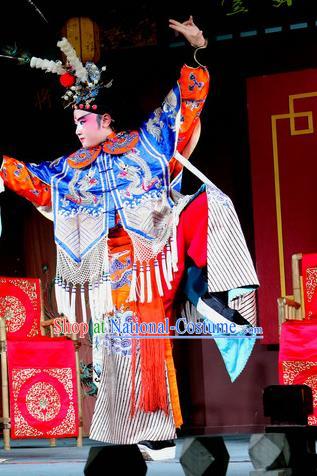 Jin Dian Jing Song Chinese Sichuan Opera King Songkang Apparels Costumes and Headpieces Peking Opera Highlights Garment Clown Clothing