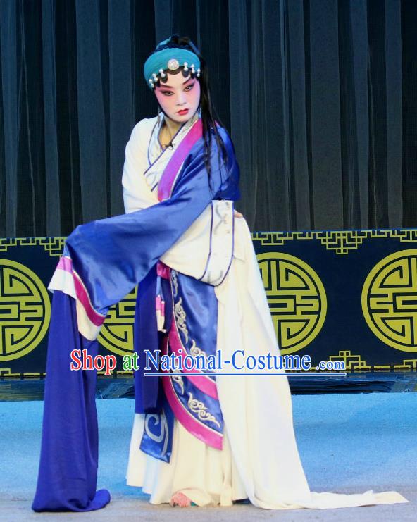 Chinese Sichuan Highlights Opera Hua Tan Garment Costumes and Headdress Lady Macbeth Traditional Peking Opera Young Female Dress Actress Apparels