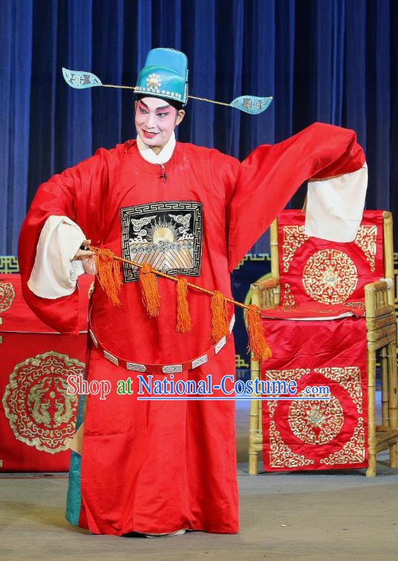 San Ping Cu Chinese Sichuan Opera Number One Scholar Qin Zhong Apparels Costumes and Headpieces Peking Opera Highlights Young Male Garment Niche Clothing