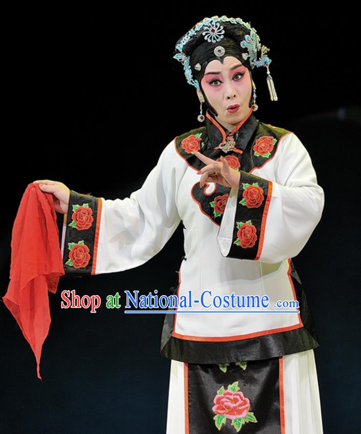 Chinese Sichuan Highlights Opera Mistress Garment Costumes and Headdress Legend of Chen Mapo Traditional Peking Opera Elderly Female Dress Apparels