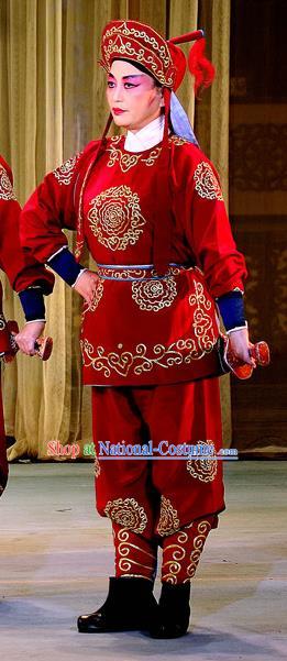 Bai Shou Tu Chinese Sichuan Opera Soldier Apparels Costumes and Headpieces Peking Opera Highlights Martial Male Garment Takefu Clothing