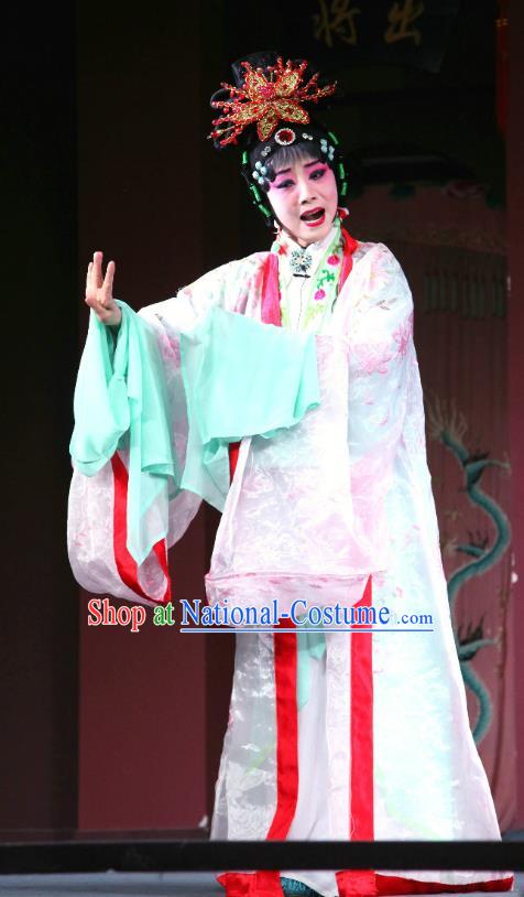 Chinese Sichuan Opera Highlights Hua Tan Dian Chan Garment Costumes and Headdress Pan Diao Traditional Peking Opera Young Beauty Dress Diva Apparels