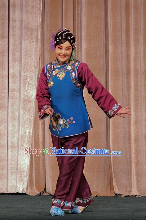 Chinese Sichuan Opera Highlights Country Woman Garment Costumes and Headdress The Romance of Hairpin Traditional Peking Opera Elderly Female Dress Apparels