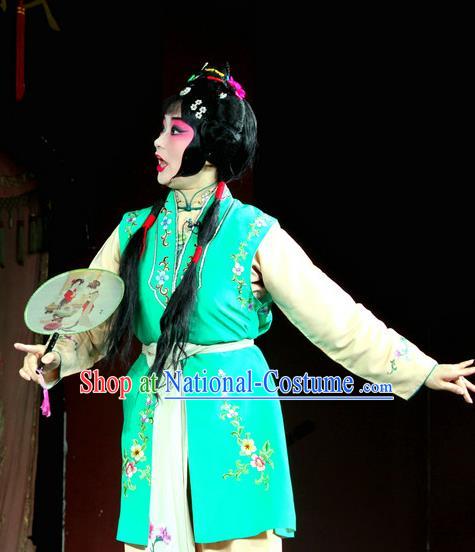 Chinese Sichuan Opera Highlights Maidservant Garment Costumes and Headdress Cui Xiang Ji Traditional Peking Opera Young Lady Dress Diva Cui Xiang Apparels