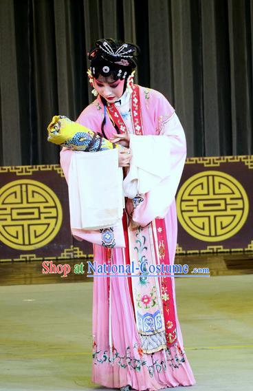 Chinese Sichuan Highlights Opera Young Beauty Garment Costumes and Headdress Traditional Peking Opera Court Maid Dress Kou Zhu Apparels