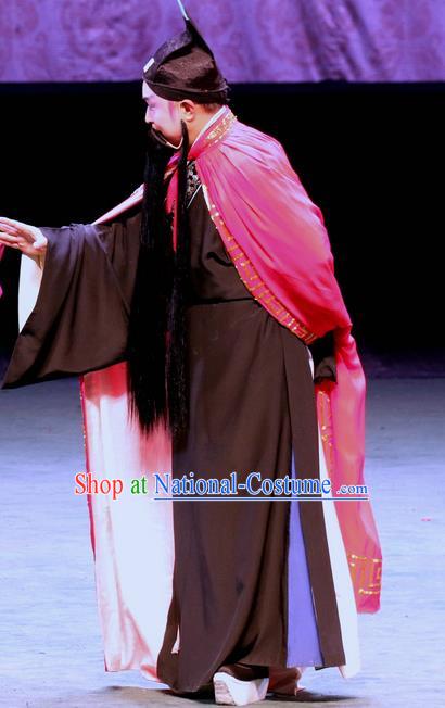 Gui Men Chinese Sichuan Opera Old Man Apparels Costumes and Headpieces Peking Opera Highlights Laosheng Garment Scholar Fan Ju Clothing