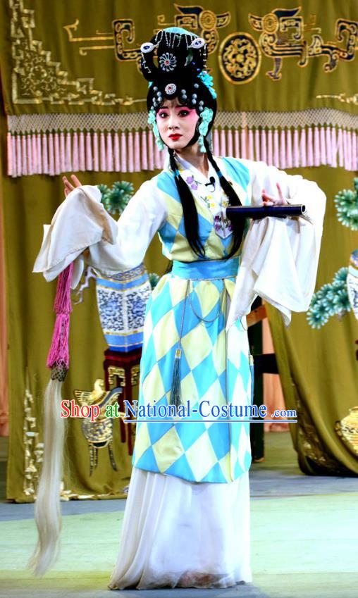 Chinese Sichuan Highlights Opera Taoist Nun Chen Miaochang Garment Costumes and Headdress Traditional Peking Opera Actress Dress Young Beauty Apparels