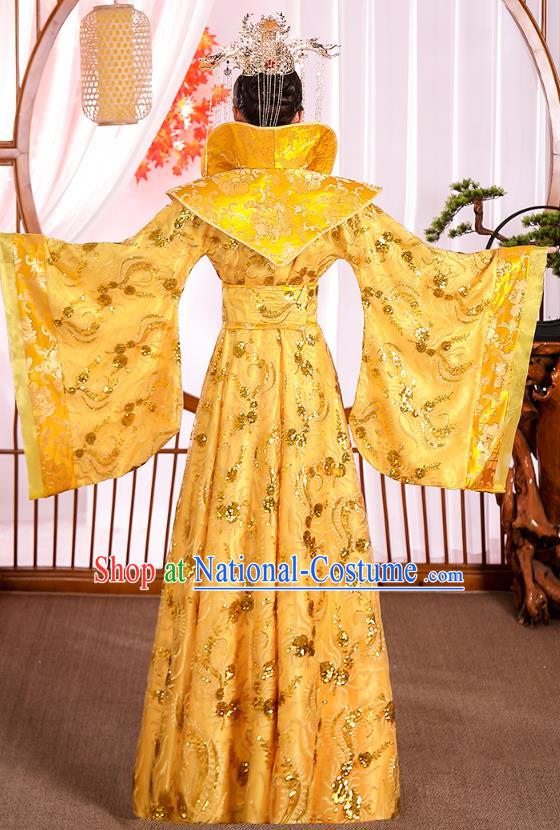 Chinese Ancient Drama Royal Princess Yellow Hanfu Dress Apparels Traditional Tang Dynasty Noble Infanta Historical Costumes for Women