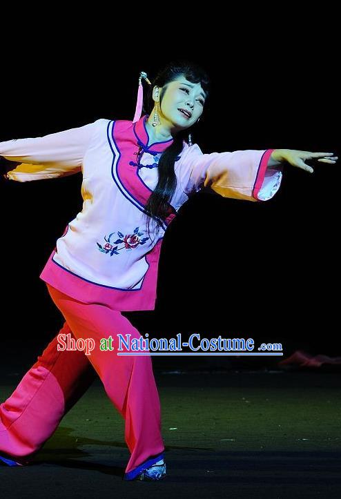 Chinese Sichuan Highlights Opera Actress Jin Zi Garment Costumes and Headdress Traditional Peking Opera Young Woman Dress Country Female Apparels