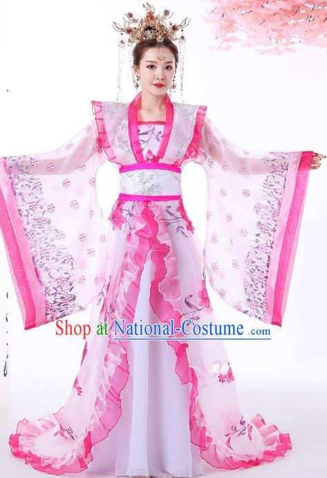 Chinese Ancient Palace Lady Hanfu Dress Apparels Traditional Drama Tang Dynasty Royal Princess Historical Costumes Complete Set