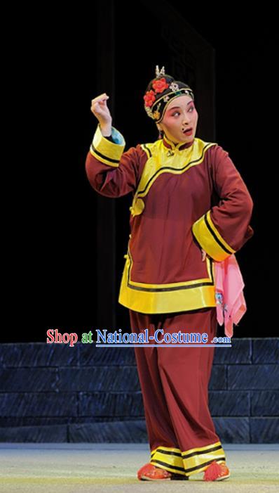 Chinese Sichuan Highlights Opera Woman Matchmaker Garment Costumes and Headdress Legend of Chen Mapo Traditional Peking Opera Dress Elderly Female Apparels