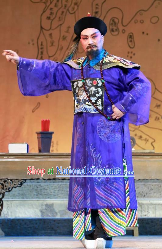 Nan Hai Li Huai Chinese Sichuan Opera Admiral Li Huai Apparels Costumes and Headpieces Peking Opera Highlights Garment Qing Dynasty Official Clothing