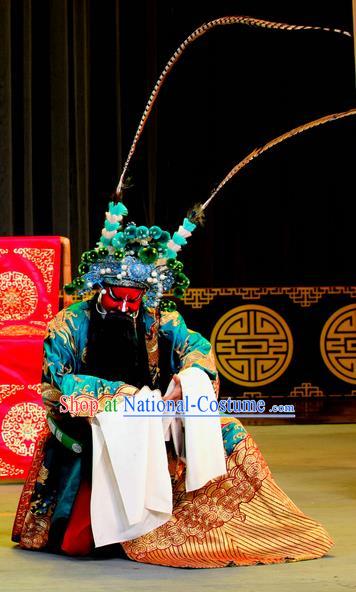 Da Pan Mountain Chinese Sichuan Opera General Guo Dashou Apparels Costumes and Headpieces Peking Opera Highlights Painted Role Garment Military Officer Clothing