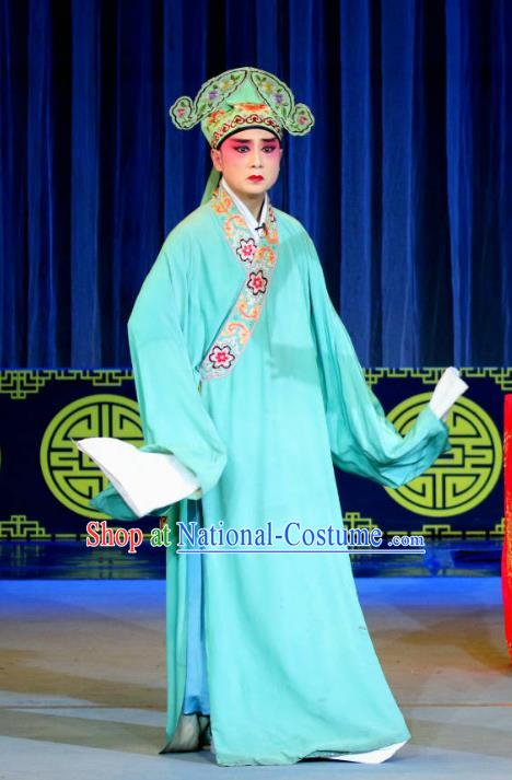 Xi Yi Chinese Sichuan Opera Xiaosheng Apparels Costumes and Headpieces Peking Opera Highlights Young Male Garment Scholar Dou Yi Clothing