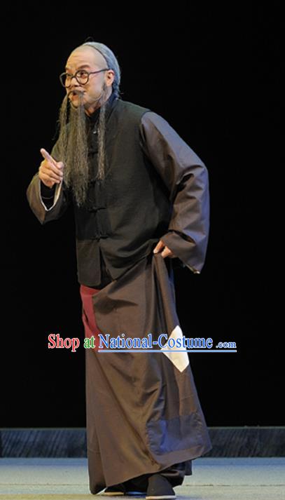 Legend of Chen Mapo Chinese Sichuan Opera Elderly Male Apparels Costumes and Headpieces Peking Opera Highlights Garment Old Scholar Clothing