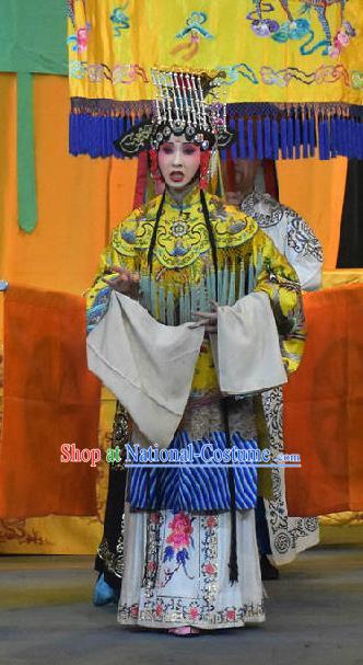 Chinese Sichuan Highlights Opera Empress Wu Zetian Garment Costumes and Headdress Traditional Peking Opera Queen Dress Hua Tan Apparels