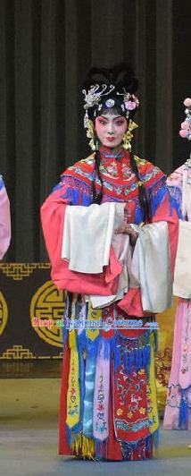 Chinese Sichuan Highlights Opera Court Maid Garment Costumes and Headdress Traditional Peking Opera Female Official Dress Hua Tan Shangguan Wan Er Apparels