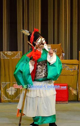 Jie Cao Bao Chinese Sichuan Opera Elderly Male Apparels Costumes and Headpieces Peking Opera Highlights Earth God Garment Gnome Clothing