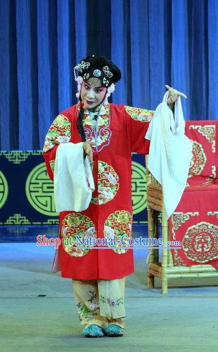 Chinese Sichuan Highlights Opera Actress Garment Costumes and Headdress Hua Wenfang Qiang Qin Traditional Peking Opera Diva Dress Bride Cui Xiu Apparels