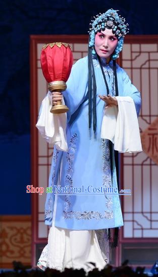 Chinese Hebei Clapper Opera Young Mistress Liu Lanzhi Garment Costumes and Headdress Traditional Bangzi Opera Actress Dress Diva Apparels