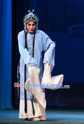 Chinese Hebei Clapper Opera Young Mistress Liu Lanzhi Garment Costumes and Headdress Traditional Bangzi Opera Actress Dress Diva Apparels