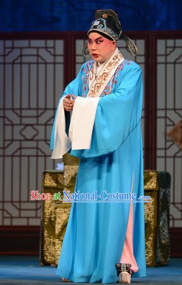 Liu Lanzhi Chinese Bangzi Opera Scholar Jiao Zhongqing Apparels Costumes and Headpieces Traditional Hebei Clapper Xiaosheng Garment Young Male Clothing