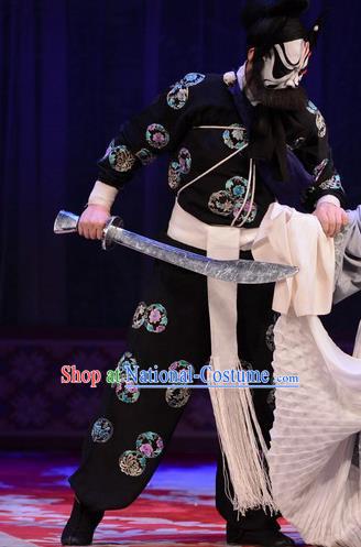 Chun Qiu Pei Chinese Bangzi Opera Martial Male Apparels Costumes and Headpieces Traditional Hebei Clapper Opera Bully Garment Robber Hou Shangguan Clothing